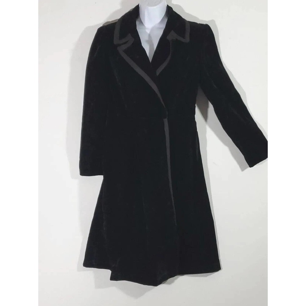 Omoone "Tina" Dress Velvet Retro M Overcoat Double Breasted 50s Style Silk Blend